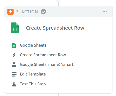 Zapier Google Sheets Action